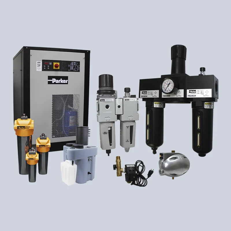 Preparación de aire neumático FRL: filtros, reguladores y lubricadores para automatización