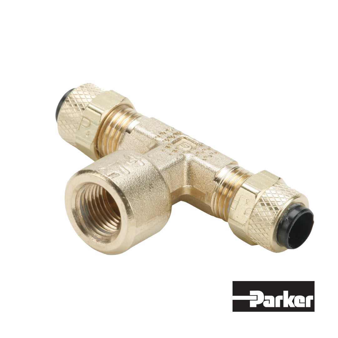 Tee Hembra al centro 1/4 NPT Parker 177P 4 4