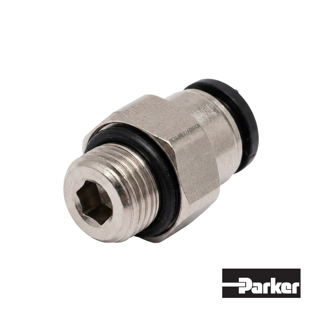 Conector Recto Tubing 10MM a 1/4 BSPP Macho Parker 3101 10 13