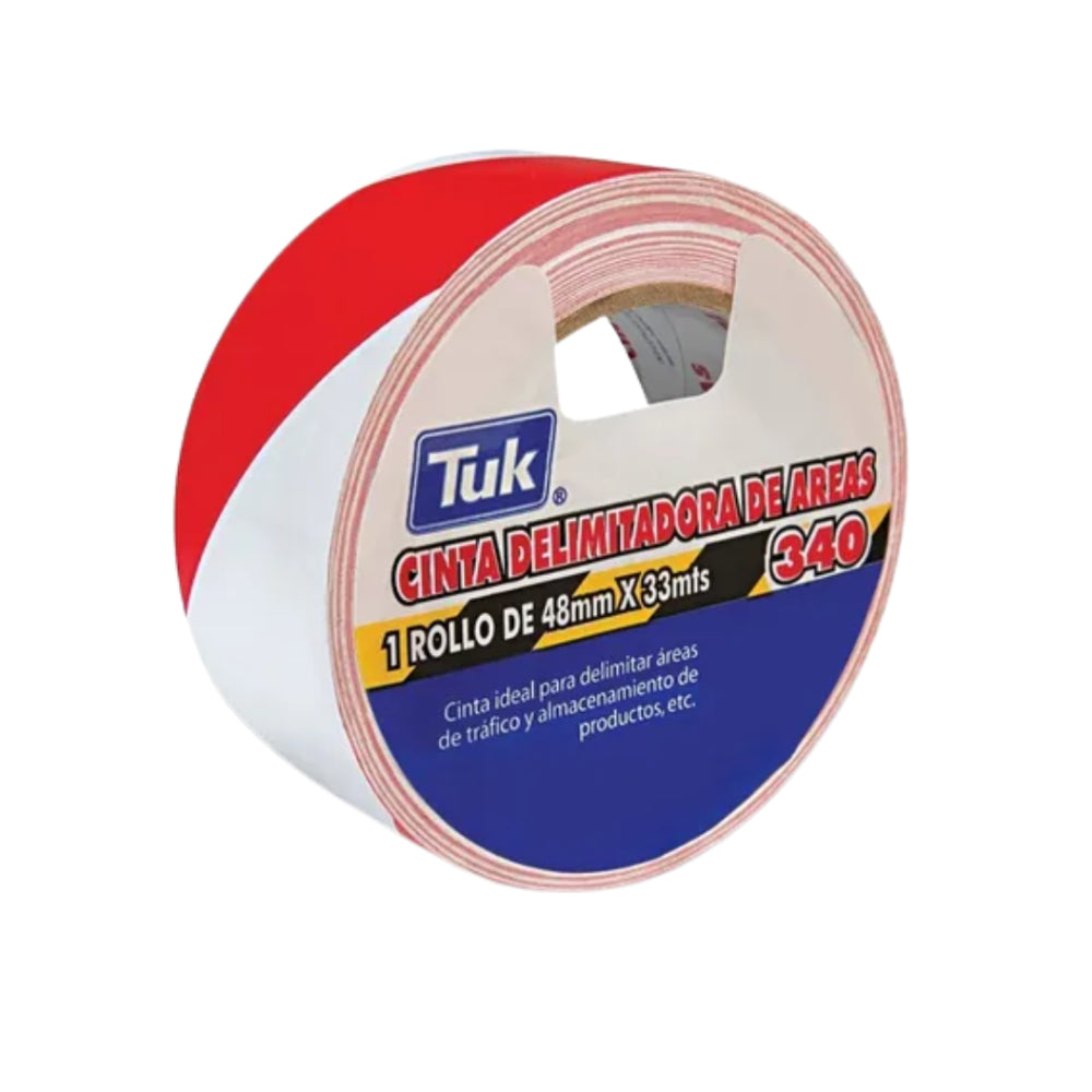 Cinta delimitadora Tuk 340 Rojo/Blanco 48mm x 33 mt
