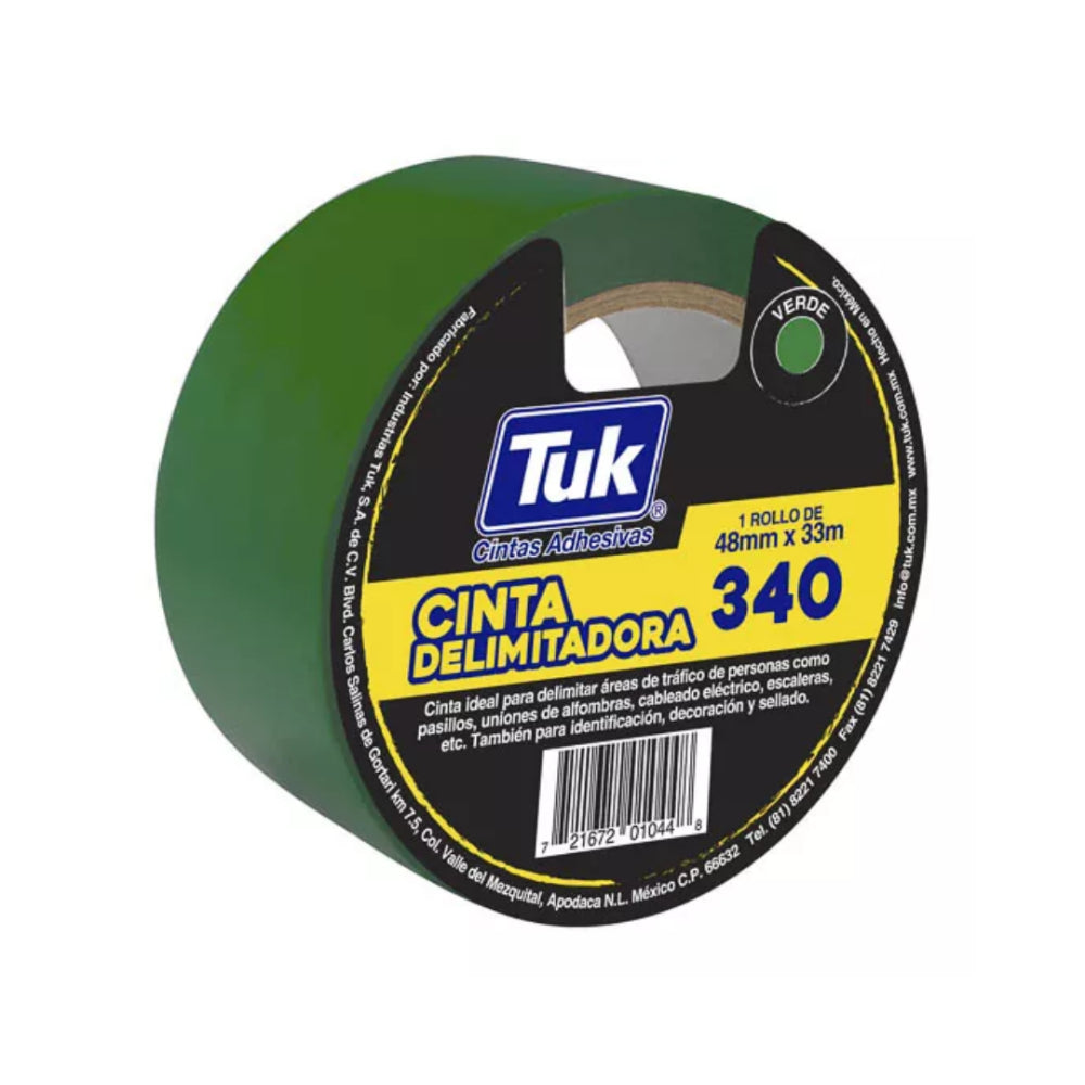 Cinta delimitadora Tuk 340 Verde 48mm x 33 mt
