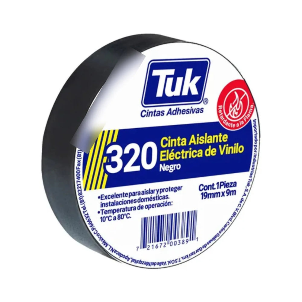 Cinta Aislante 19X18 Vinil Negro 320 Tuk