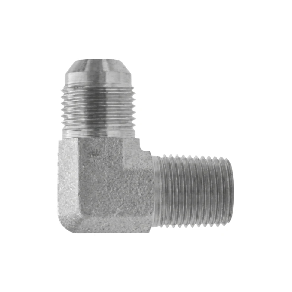 Adaptador Codo 90° Macho NPTF a Macho JIC de Acero