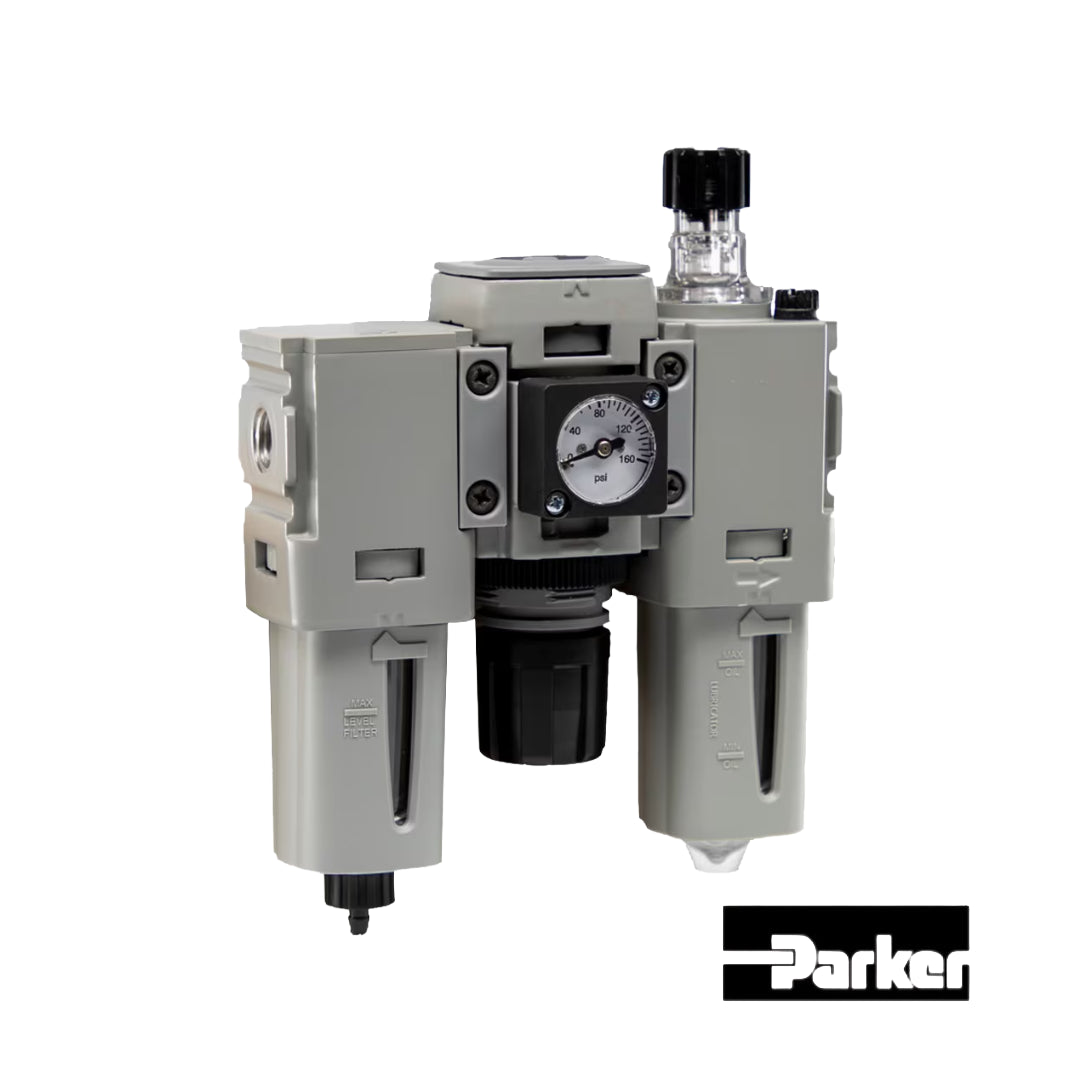 Conjunto filtro regulador y lubricador Parker P33CA96GEMNNLNW