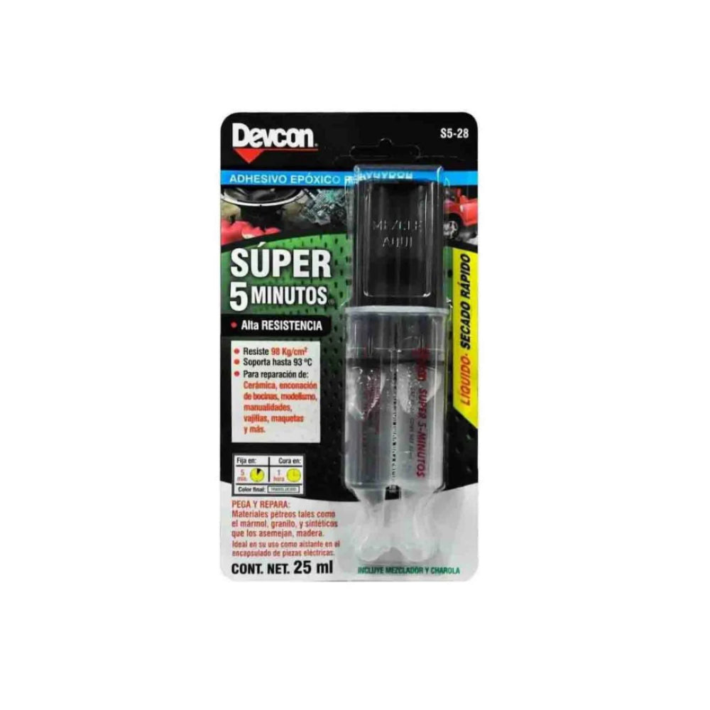 Pegamento Adhesivo Super Rápidos Jeringa 5 Min S5-28 Devcon