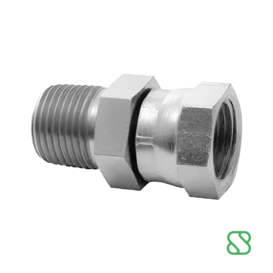 Niple Hembra NPSM Giratorio a Macho NPT de Acero Z2045 8 8
